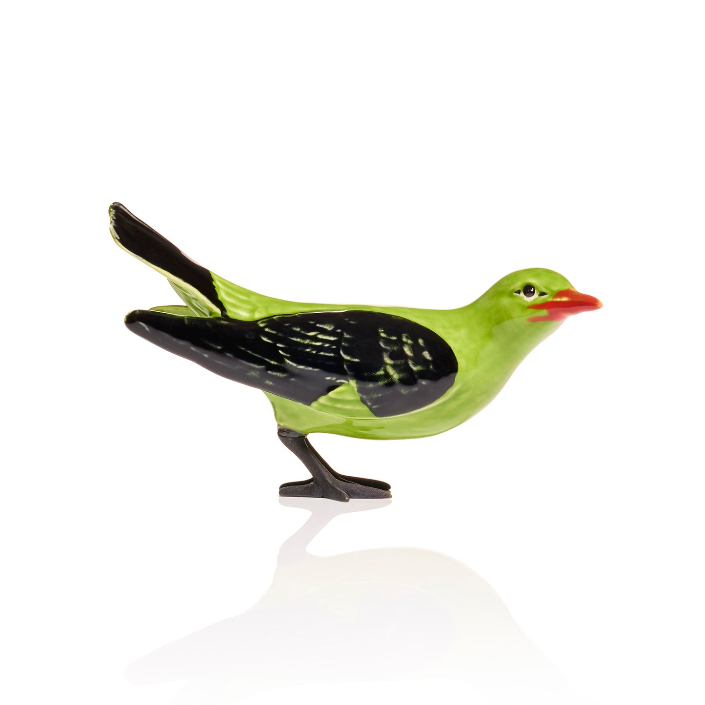 Green Oriole with Oxidized Brass Feet