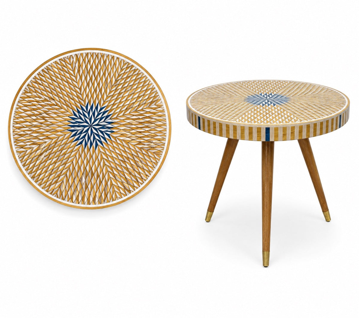 Round Lacquer Table - Yellow Ochre