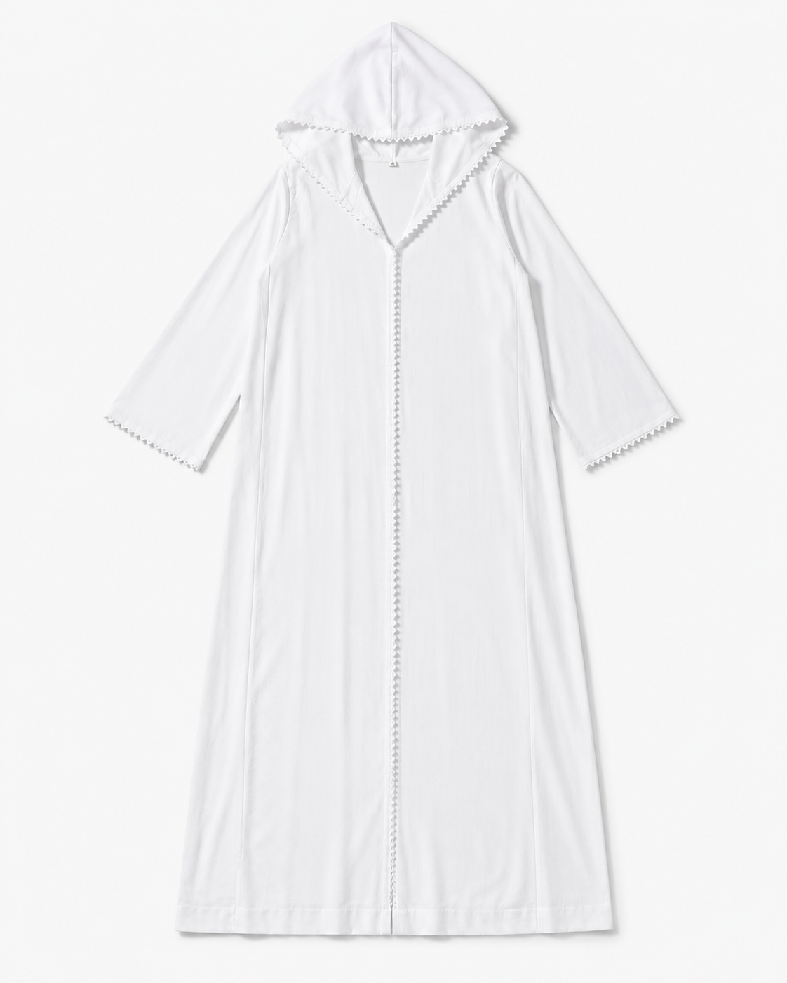 Moroccan Kaftan with Hood - White