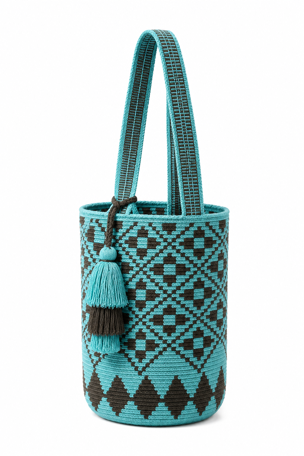 Colombia Tote Bag with Tassel - Teal