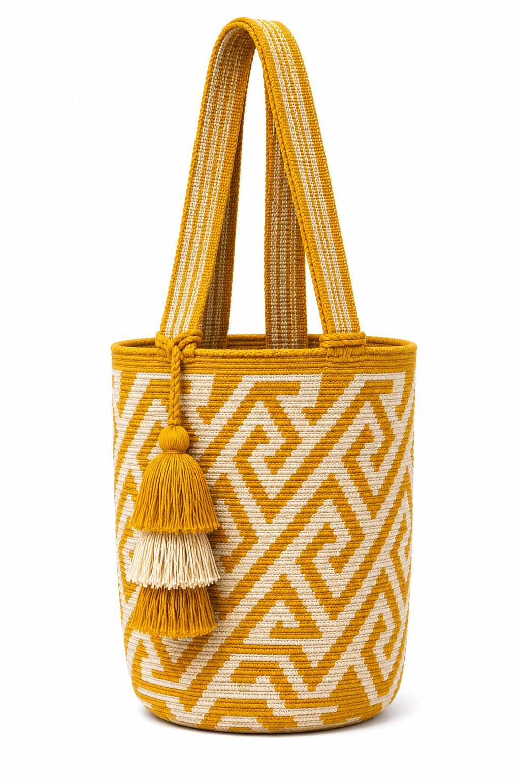 Colombia Tote Bag with Tassel - Yellow