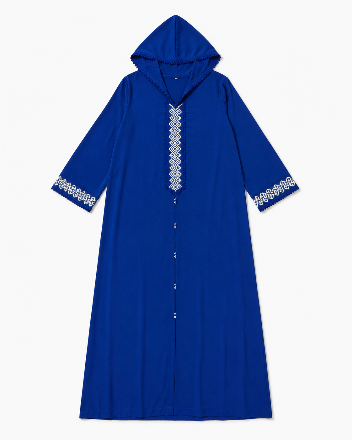 Moroccan Kaftan with Hood - Blue