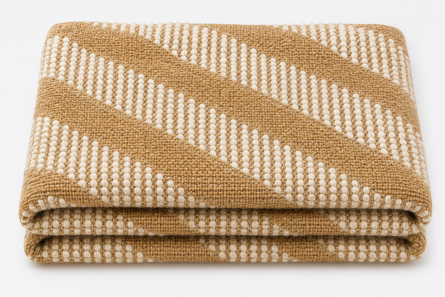 Moroccan Rug - Tan with Beige Diagonal Stripe