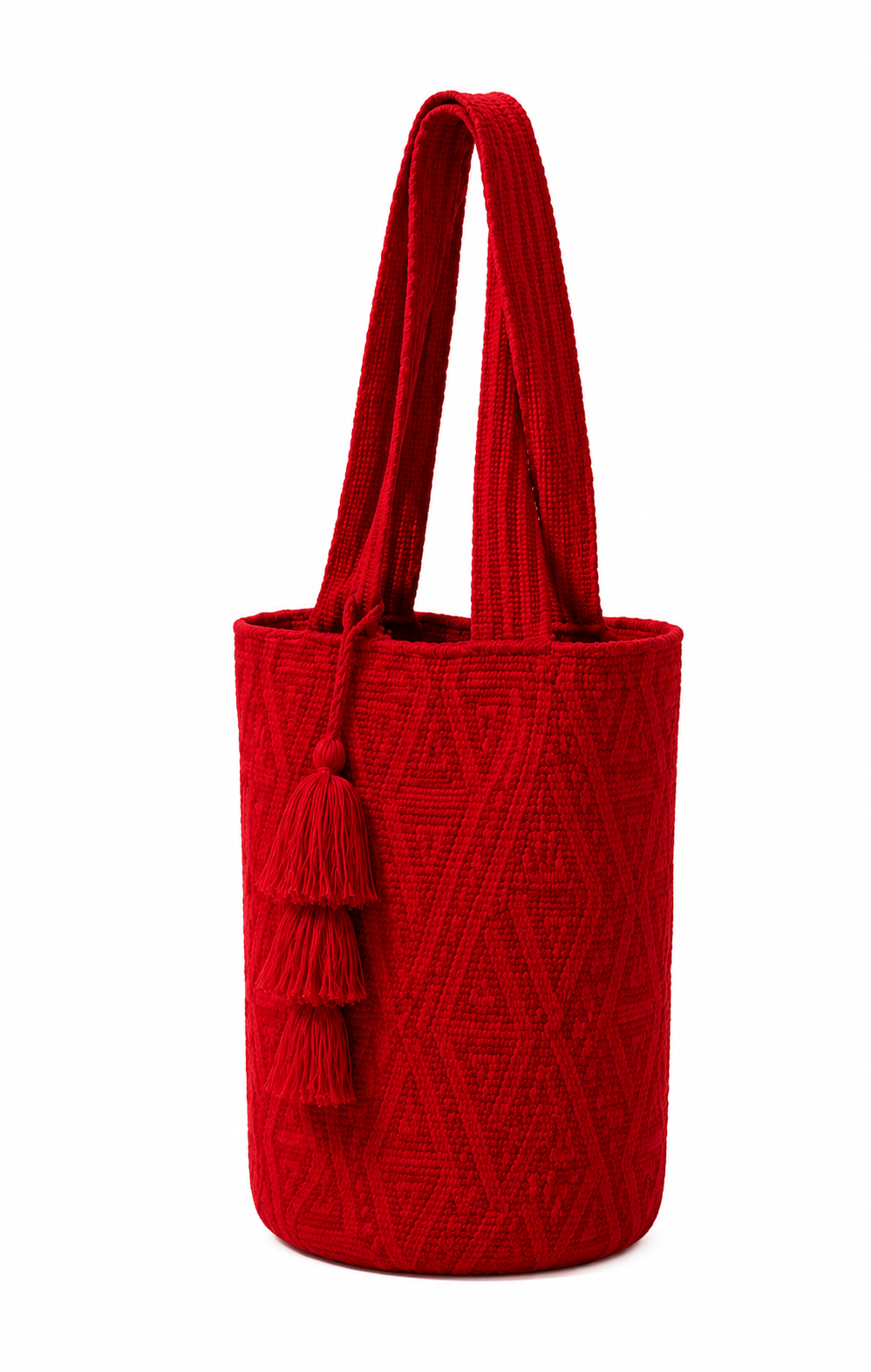 Colombia Tote Bag with Tassel - Red