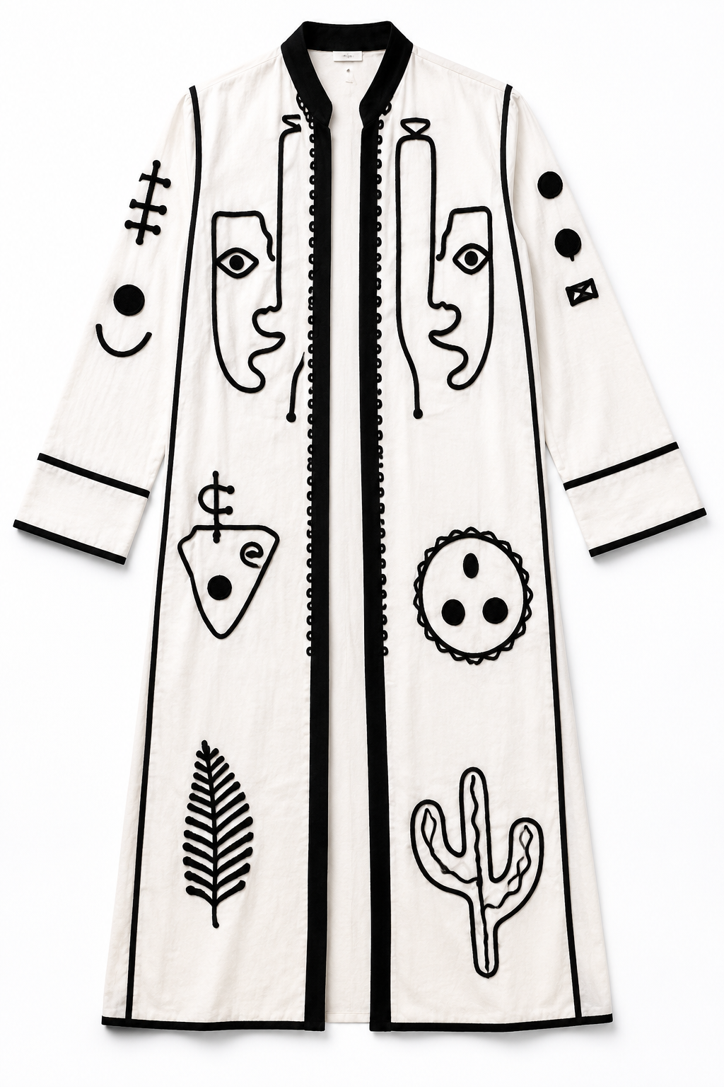 Moroccan Kaftan with Front Open - White