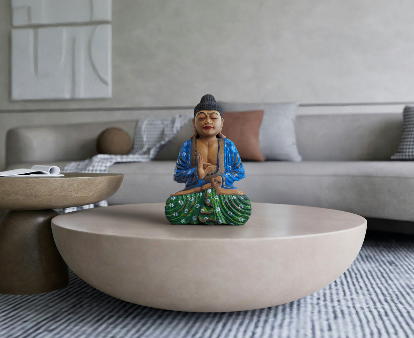 Bali Wooden Painted Buddha