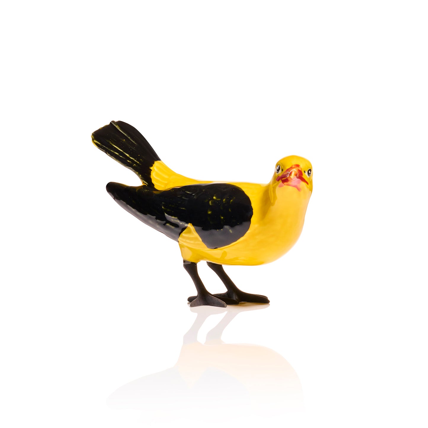 Golden Oriole with Oxidized Brass Feet