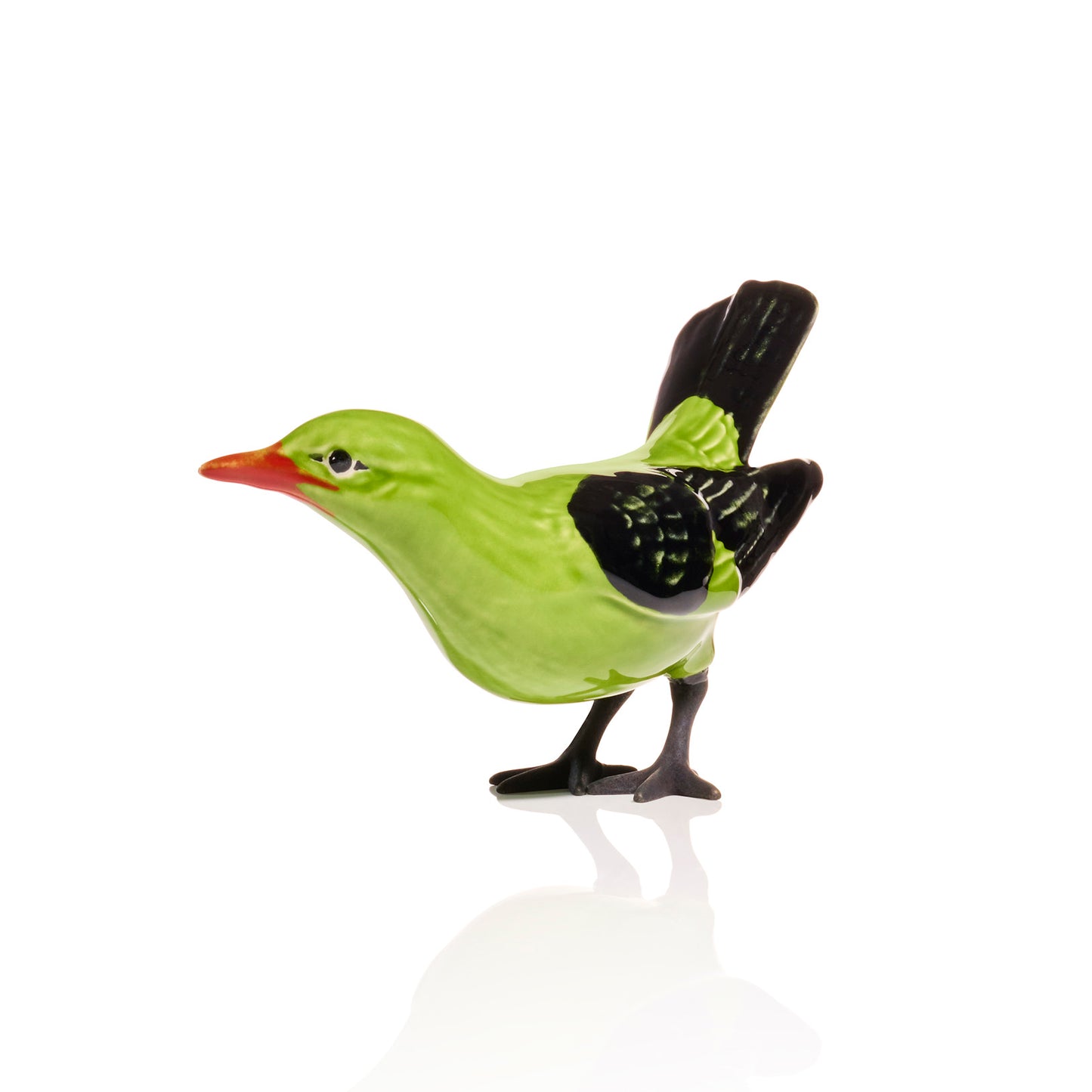 Green Oriole with Oxidized Brass Feet