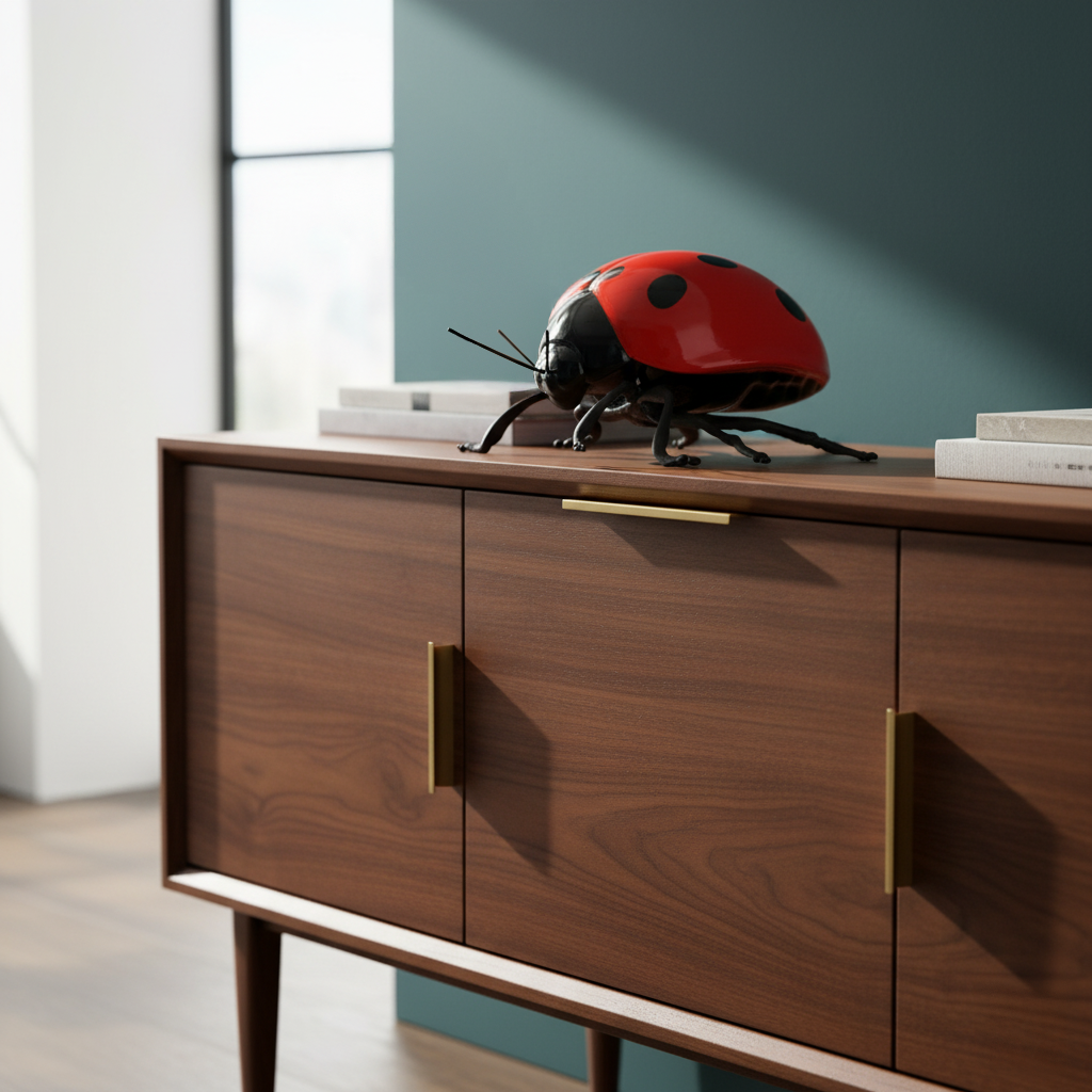 Ladybug with Oxidized Brass Legs