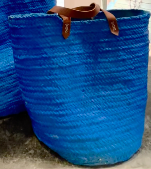 Rif Dune Tall Basket - Blue - Morocco