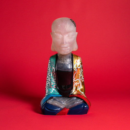 Sitting Lady Sculpture, Lacquer Serenity