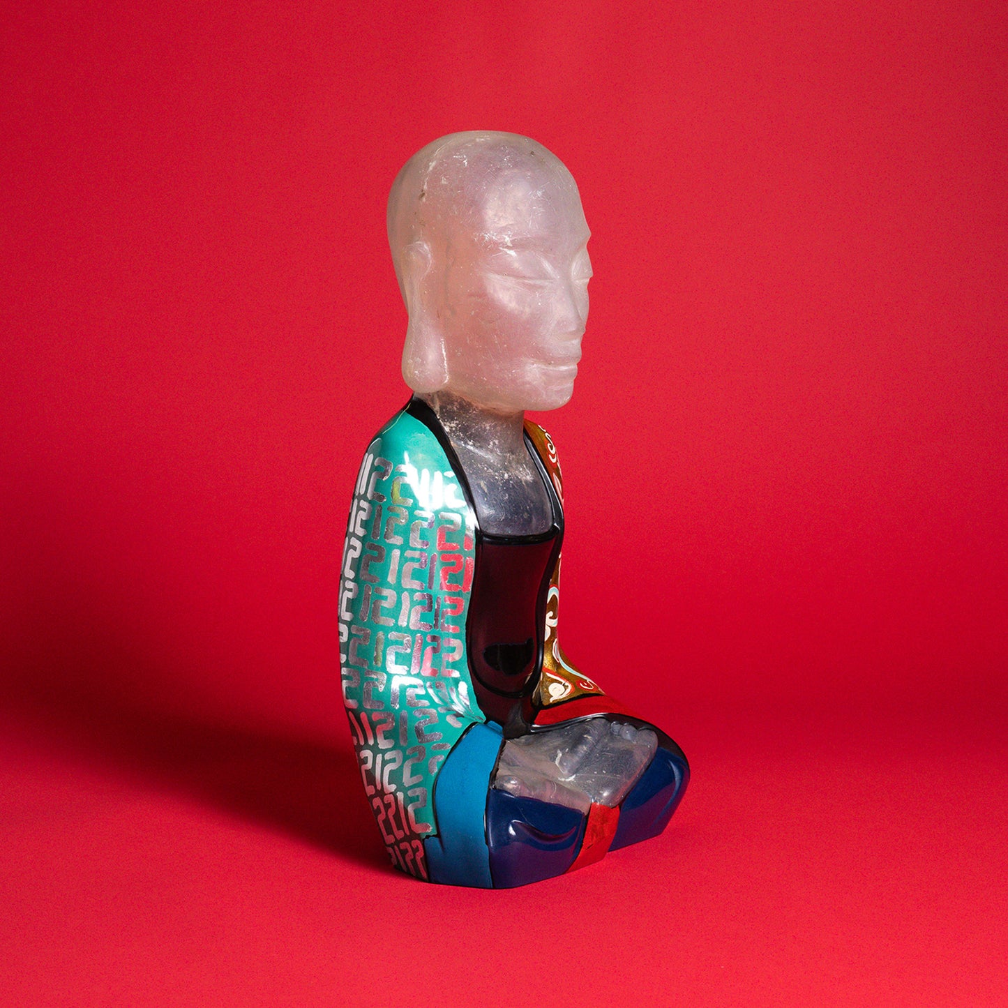 Sitting Lady Sculpture, Lacquer Serenity
