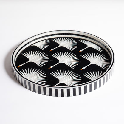 Round Lacquer Tray - Palms