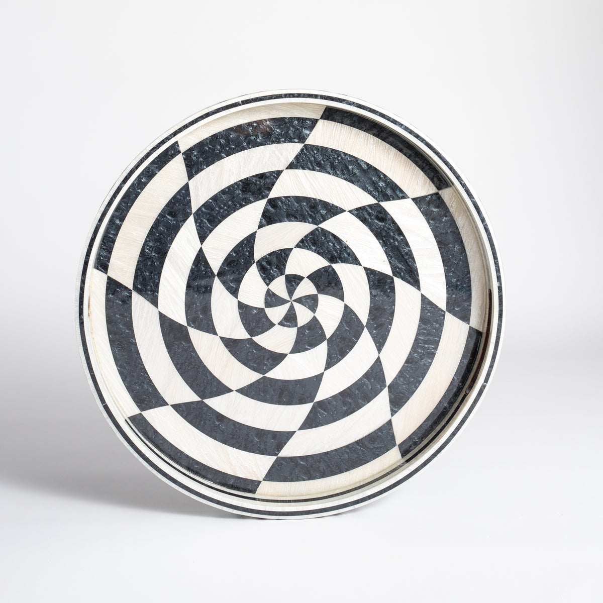 Round Lacquer Tray - Spiral